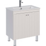 Тумба LEMARK ROMANCE 80 см под раковину, подвесная/напольная, 2-х дверная, белый глянец LM07R80T