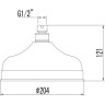 Верхний душ LEMARK LM8989B 204 мм